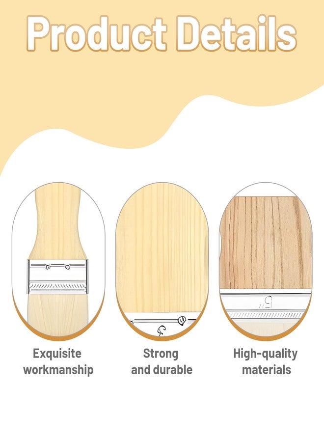 RupeeRise Large Paint Brushs with Wooden Handle, Flat Brush Set for Painting, Paint Brush Set for Acrylic Painting, Walls and Furniture (4) - Image 2